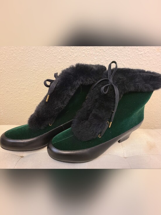 American Duchess Shoes - American Duchess Alpen Retro Winter Snow Boots Shoes Size 9 Green